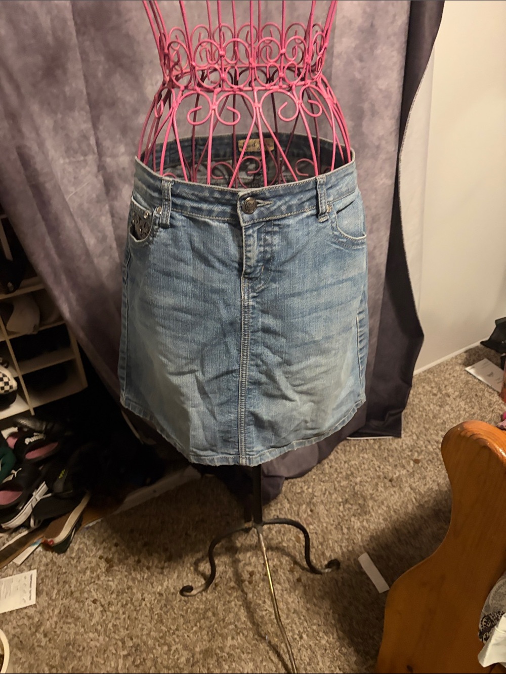 Light Blue Denim Mini Skirt - Classic Casual